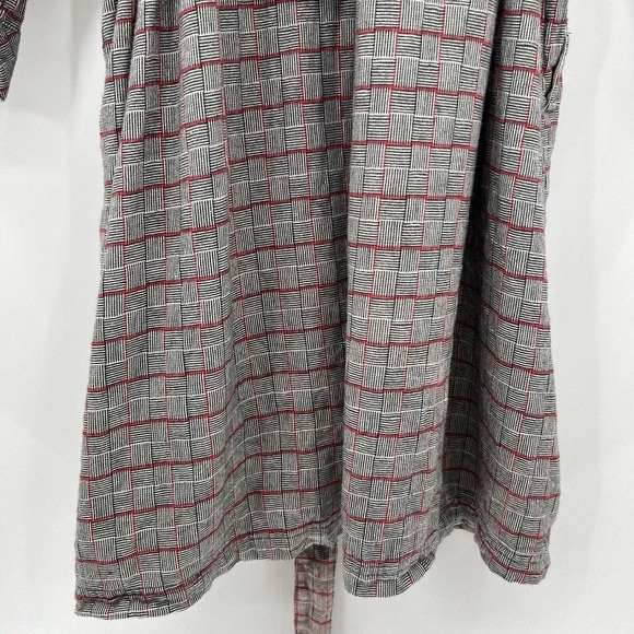 Columbia Holly Hideaway Flannel Dress Plaid Button Up Belted Gray Red Size 2X - Picture 7 of 9